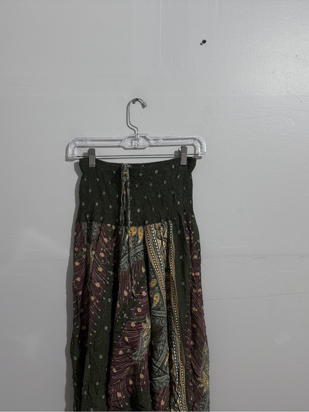 Womens Boho Harem Pants Patchwork Paisley Smocked Waist Festival Hippie Small - Picture 6 of 8